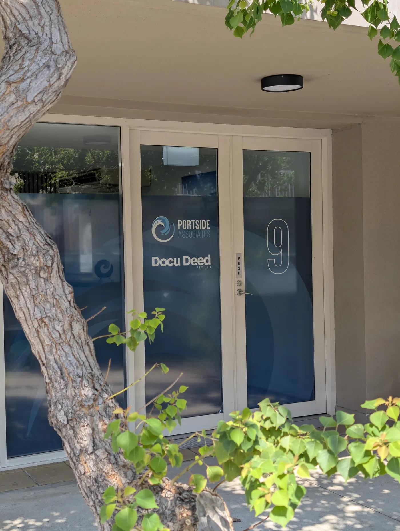 Portside Associates streetfront entry.